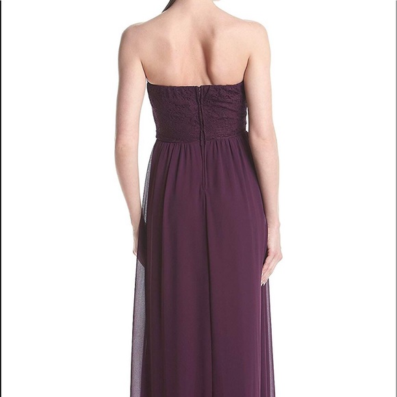 Davids Bridal Purple Bridesmaid Prom Chiffon Dress - Picture 4 of 8
